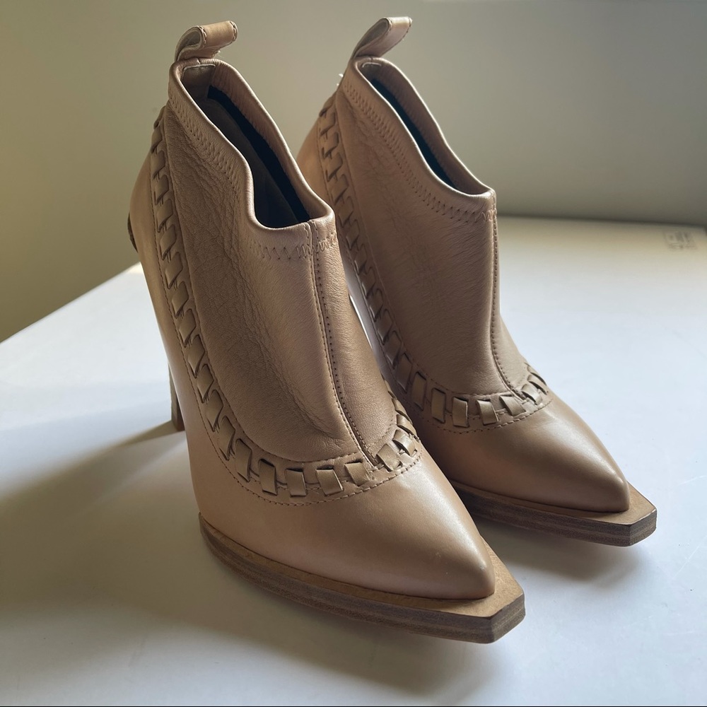 Authentic Alexander Wang tan Leather ankle boots size 36 - Picture 1 of 8